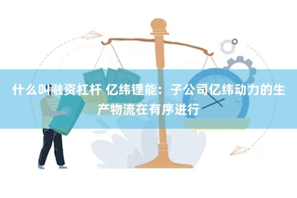 什么叫融资杠杆 亿纬锂能：子公司亿纬动力的生产物流在有序进行