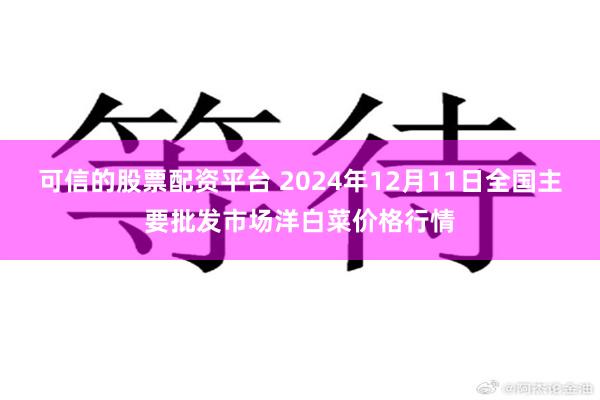 可信的股票配资平台 2024年12月11日全国主要批发市场洋白菜价格行情