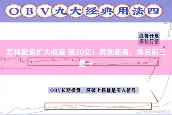 怎样配资扩大收益 破20亿！再创新高，排名前三是→