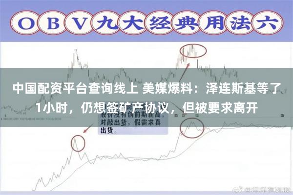 中国配资平台查询线上 美媒爆料：泽连斯基等了1小时，仍想签矿产协议，但被要求离开