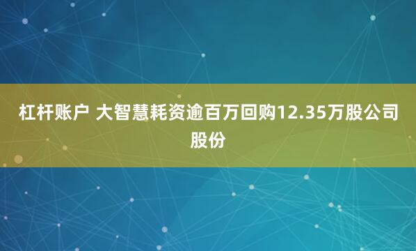 杠杆账户 大智慧耗资逾百万回购12.35万股公司股份